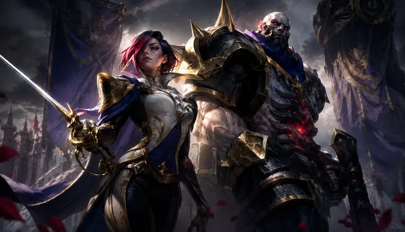 Fiora and Sion, League of Legends key art